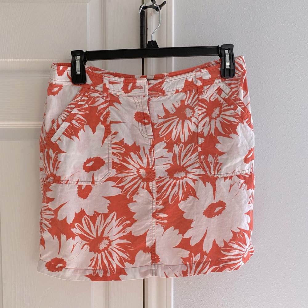 TOMMY BAHAMA Floral Linen Skirt 10